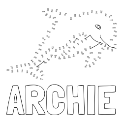 Online Created Coloring Page - ARCHIE Coloring Page and Dolphin Connect the Dots Coloring Page