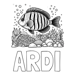 Online Created Coloring Page - ARDI Coloring Page and Free Coloring Page of a Large Fish