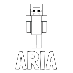 ARIA Coloring Page and Simple Minecraft Character Coloring Page