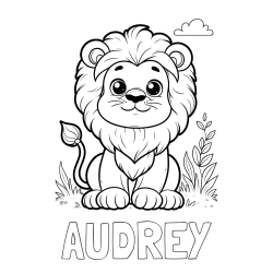 Online Created Coloring Page - AUDREY Coloring Page and Cute Baby Lion Coloring Page