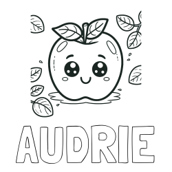 AUDRIE Coloring Page and Smiling Apple Coloring Page