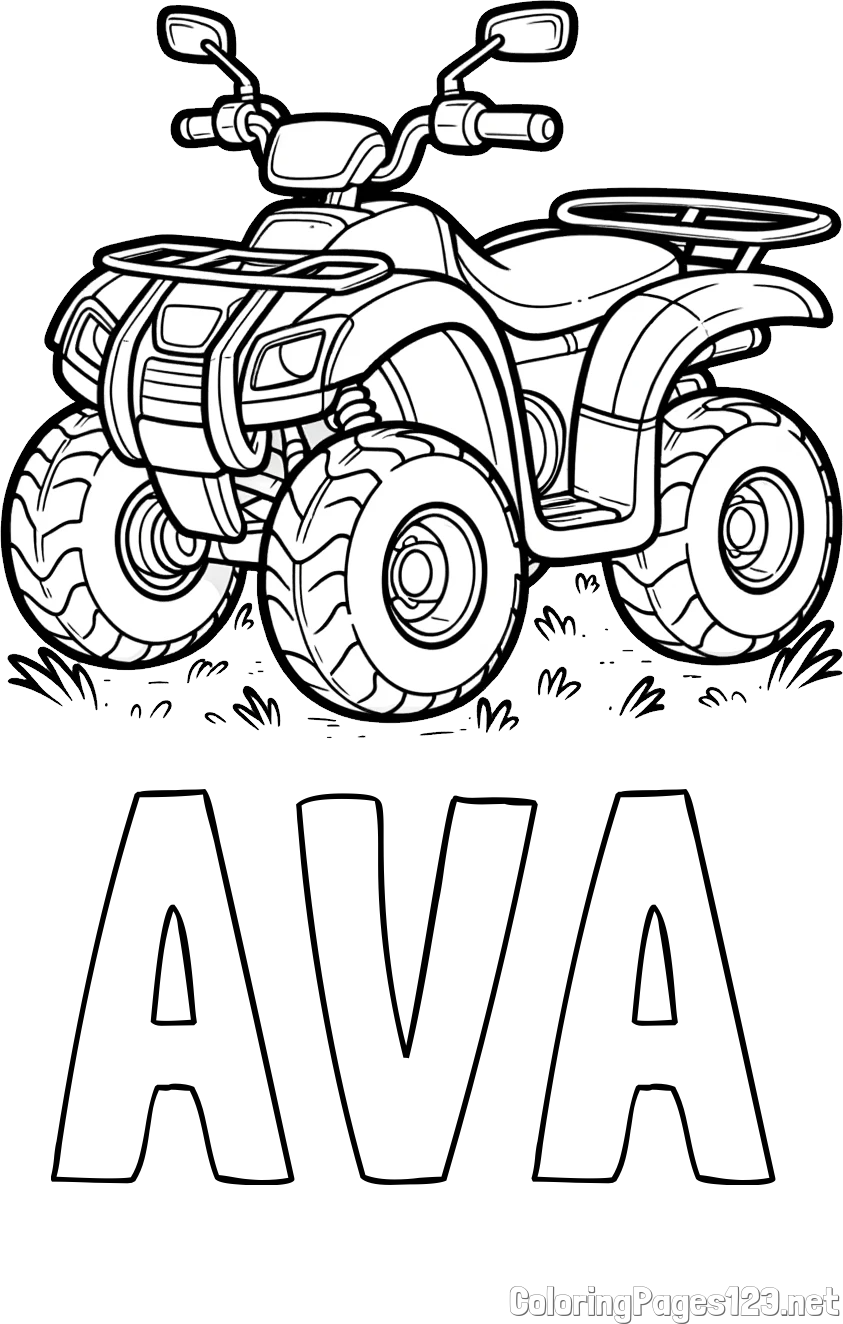 AVA Coloring Page and Beautiful ATV Coloring Page