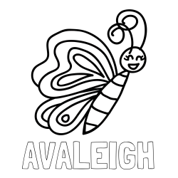 Online Created Coloring Page - AVALEIGH Coloring Page and Simple Butterfly Coloring Page