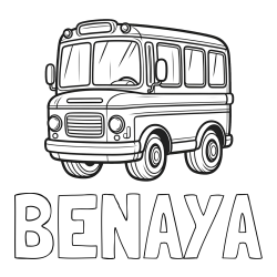 Online Created Coloring Page - BENAYA Coloring Page and Children's Coloring Page of a Bus