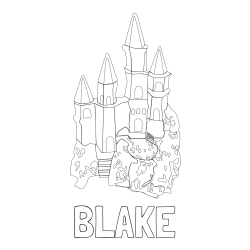 Online Created Coloring Page - BLAKE Coloring Page and Abstract Castle Coloring Page - Simple Yet Detailed