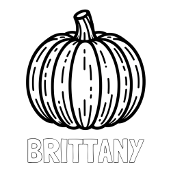 BRITTANY Coloring Page and Easy Pumpkin Coloring