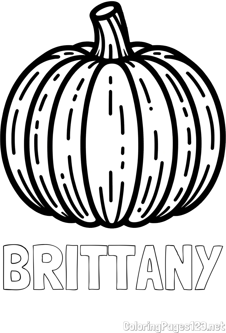 BRITTANY Coloring Page and Easy Pumpkin Coloring