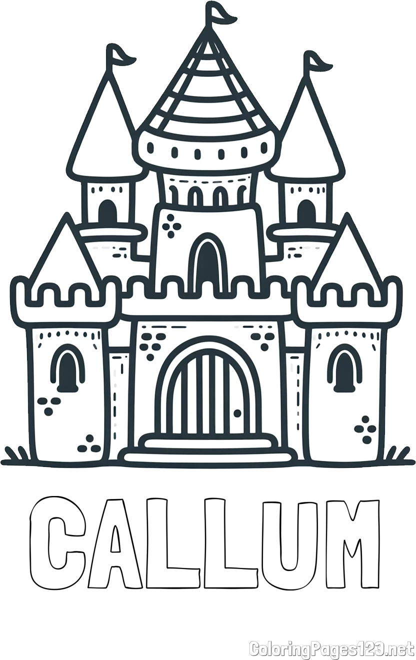 CALLUM Coloring Page and Beautiful Castle Coloring Page for Kids