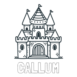 Online Created Coloring Page - CALLUM Coloring Page and Beautiful Castle Coloring Page for Kids