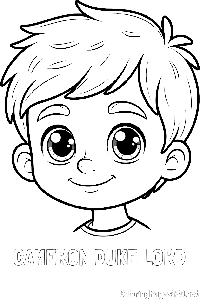 CAMERON DUKE LORD Coloring Page and Boy Face Coloring Page