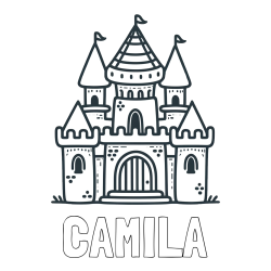 Online Created Coloring Page - CAMILA Coloring Page and Beautiful Castle Coloring Page for Kids