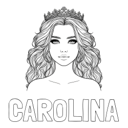 Online Created Coloring Page - CAROLINA Coloring Page and Coloring Page of a Princess with a Crown