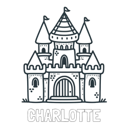 Online Created Coloring Page - CHARLOTTE Coloring Page and Beautiful Castle Coloring Page for Kids