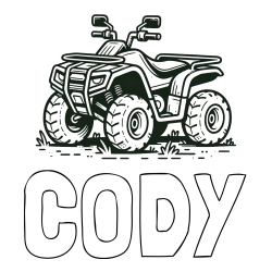 Online Created Coloring Page - CODY Coloring Page and Four-Wheeler Coloring Page