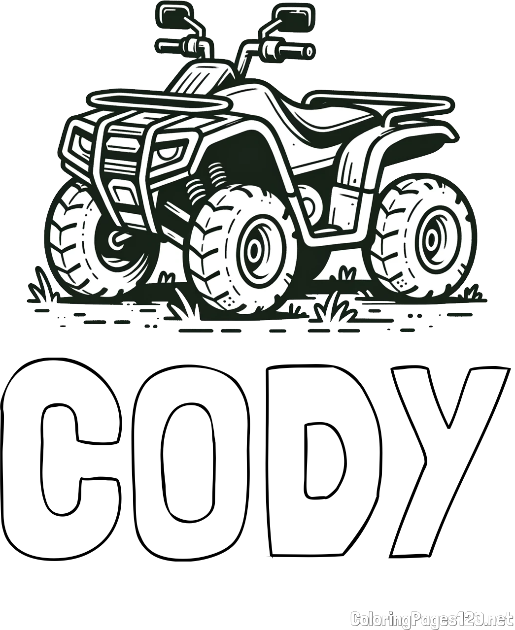 CODY Coloring Page and Four-Wheeler Coloring Page