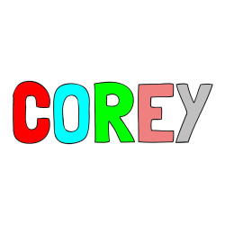 Pobarvana pobarvanka - COREY Coloring Page