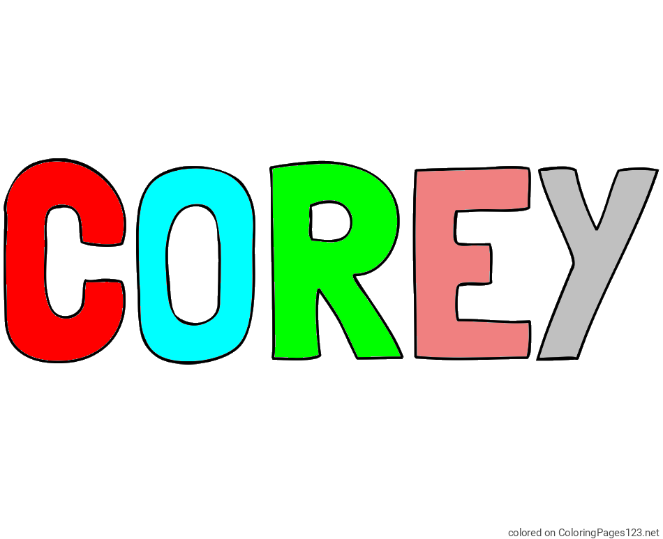 Colored coloring page - COREY Coloring Page