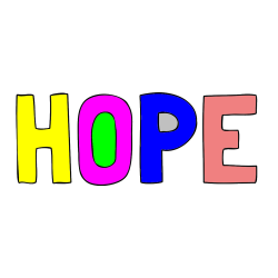 Pobarvana pobarvanka - HOPE Coloring Page