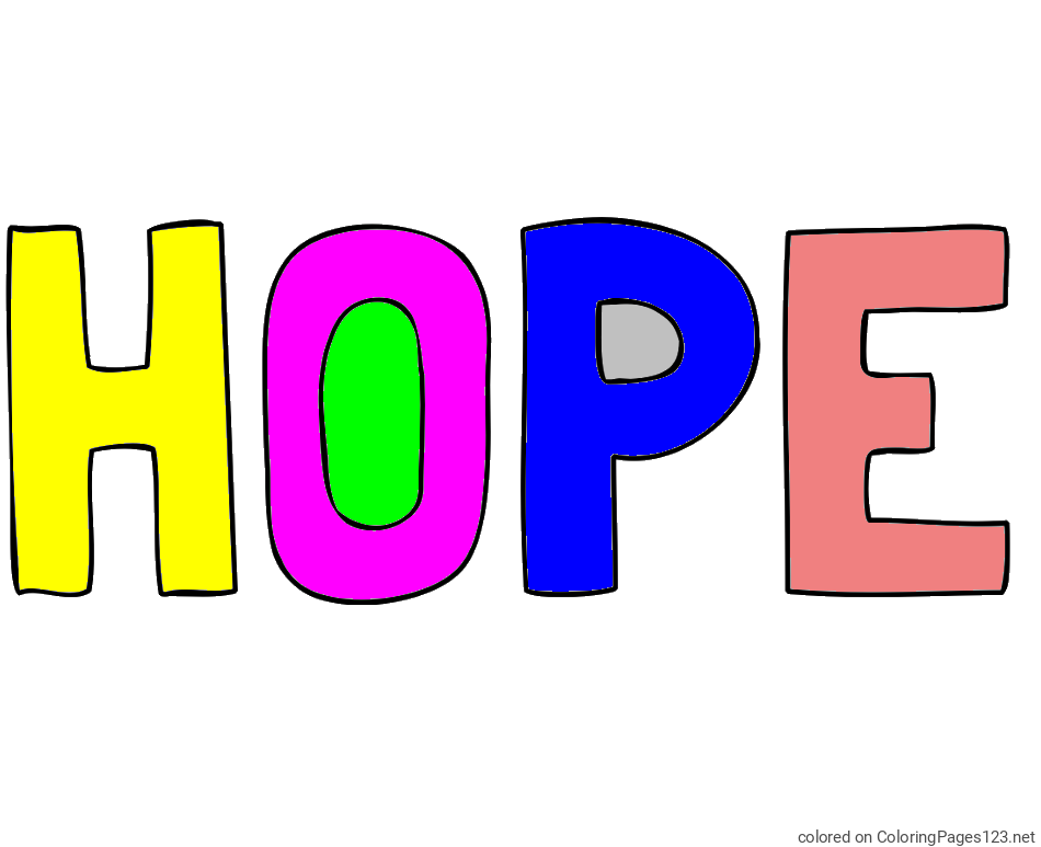 Colored coloring page - HOPE Coloring Page
