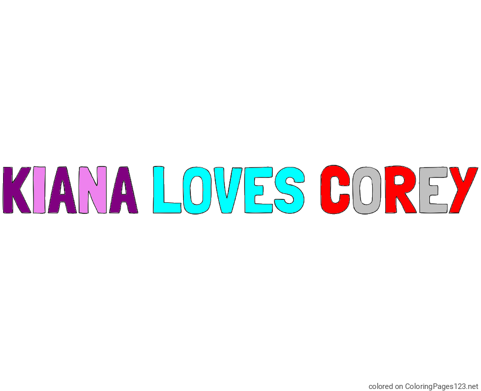 Colored coloring page - KIANA LOVES COREY Coloring Page