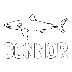Online Created Coloring Page - CONNOR Coloring Page and Realistic Shark Coloring Page