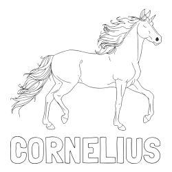 Online Created Coloring Page - CORNELIUS Coloring Page and Beautiful Unicorn Coloring Page