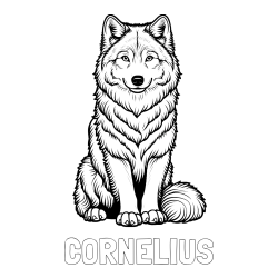 Online Created Coloring Page - CORNELIUS Coloring Page and Beautiful Wolf Coloring Page