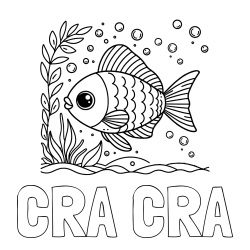 Online Created Coloring Page - CRA CRA Coloring Page and Free Coloring Page of a Cute Fish
