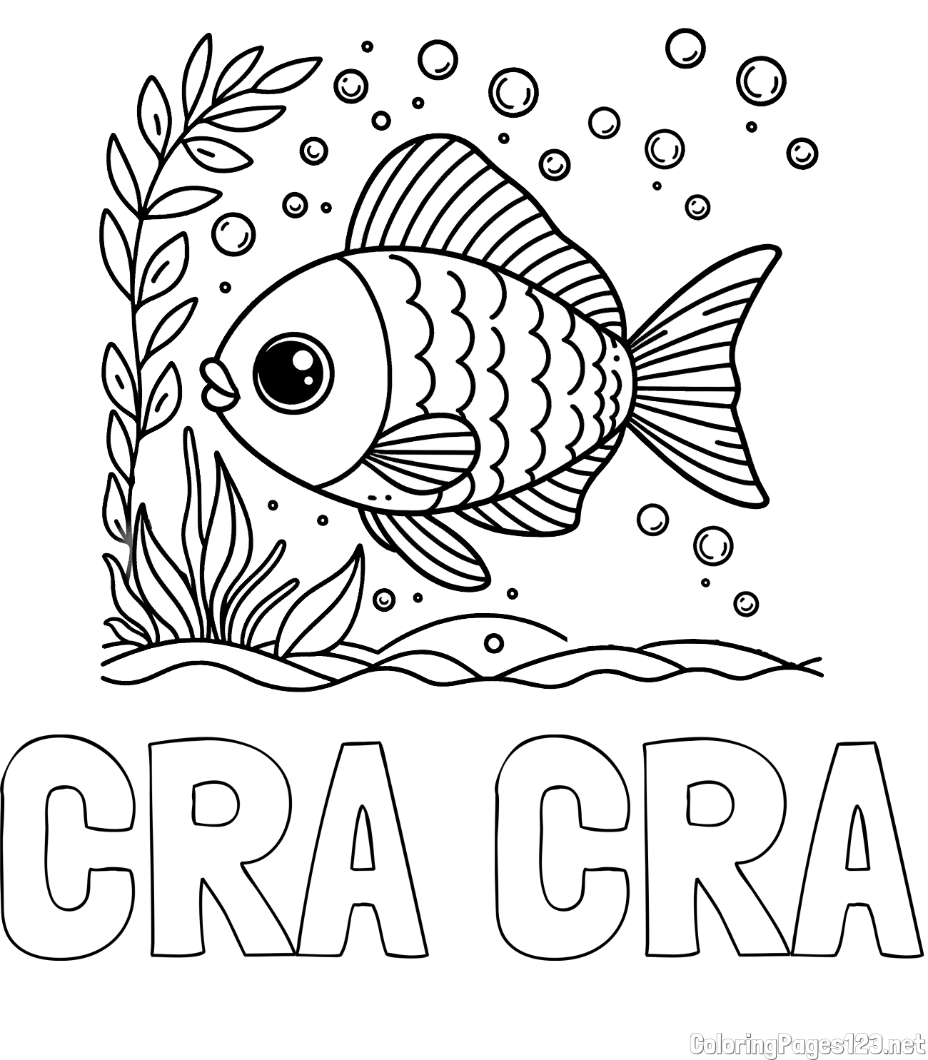CRA CRA Coloring Page and Free Coloring Page of a Cute Fish