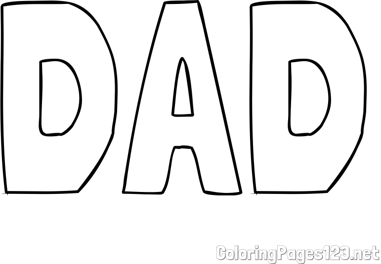 DAD Coloring Page
