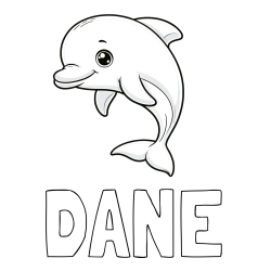 Online Created Coloring Page - DANE Coloring Page and Children's Coloring Book of a Cute Dolphin