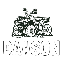 Online Created Coloring Page - DAWSON Coloring Page and Four-Wheeler Coloring Page
