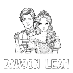 DAWSON  LEAH Coloring Page and Coloring Page of a Prince and Princess
