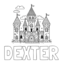 Online Created Coloring Page - DEXTER Coloring Page and Old Castle Coloring Page for Kids -