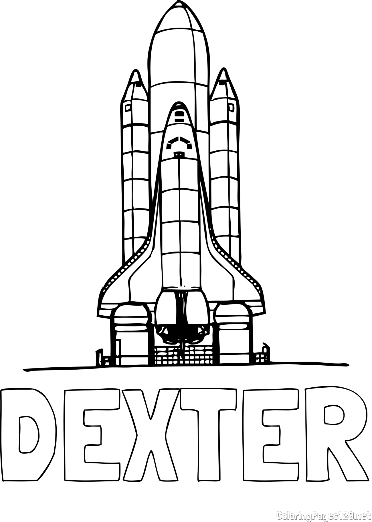 DEXTER Coloring Page and Space Shuttle Coloring Page