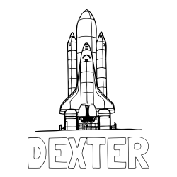 Online Created Coloring Page - DEXTER Coloring Page and Space Shuttle Coloring Page