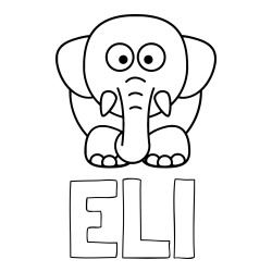 Online Created Coloring Page - ELI Coloring Page and Cute Elephant Coloring Page for Kids