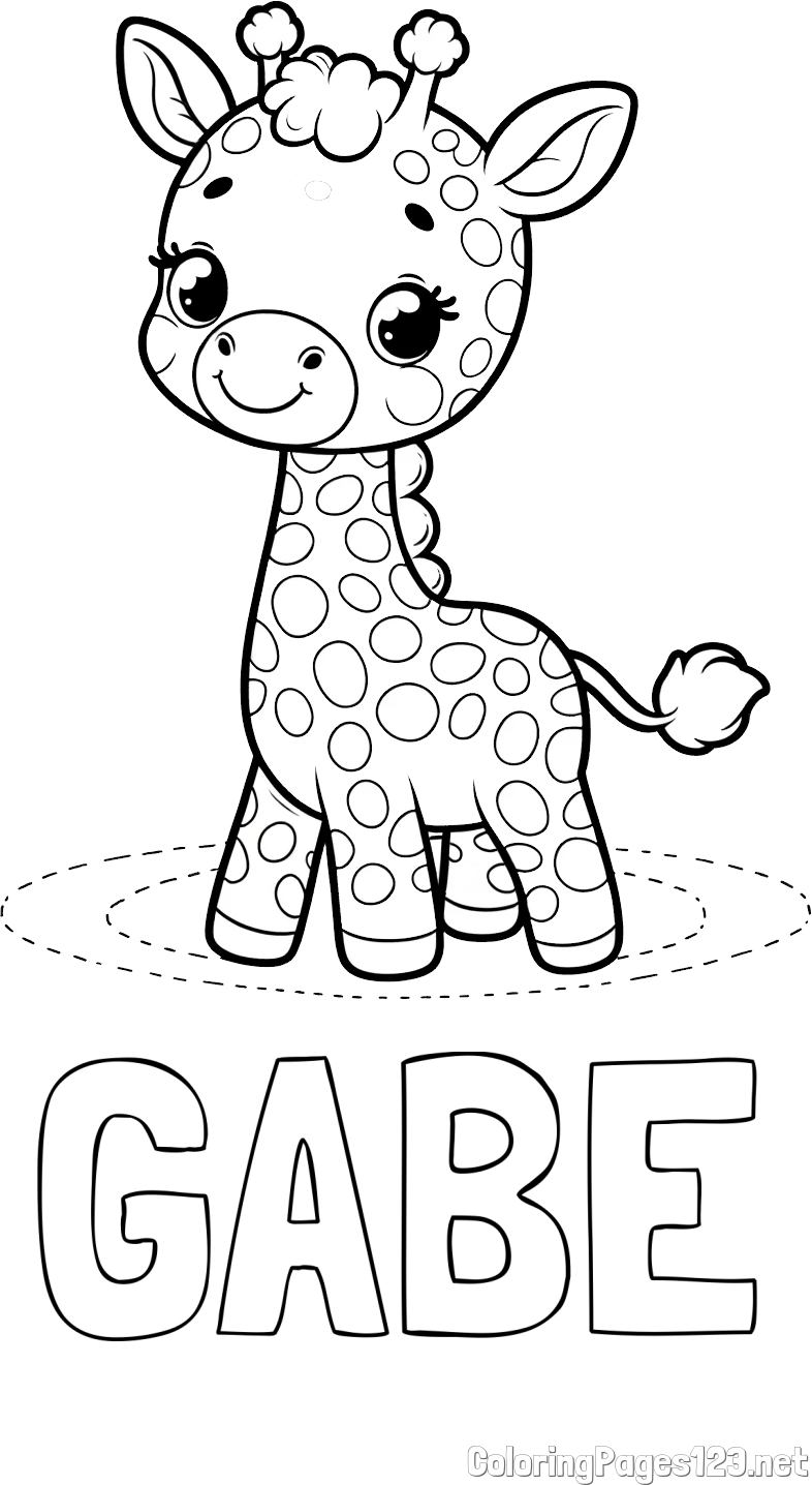 GABE Coloring Page and Playful Giraffe Coloring Page