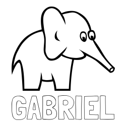Online Created Coloring Page - GABRIEL Coloring Page and Easy Elephant Coloring Page