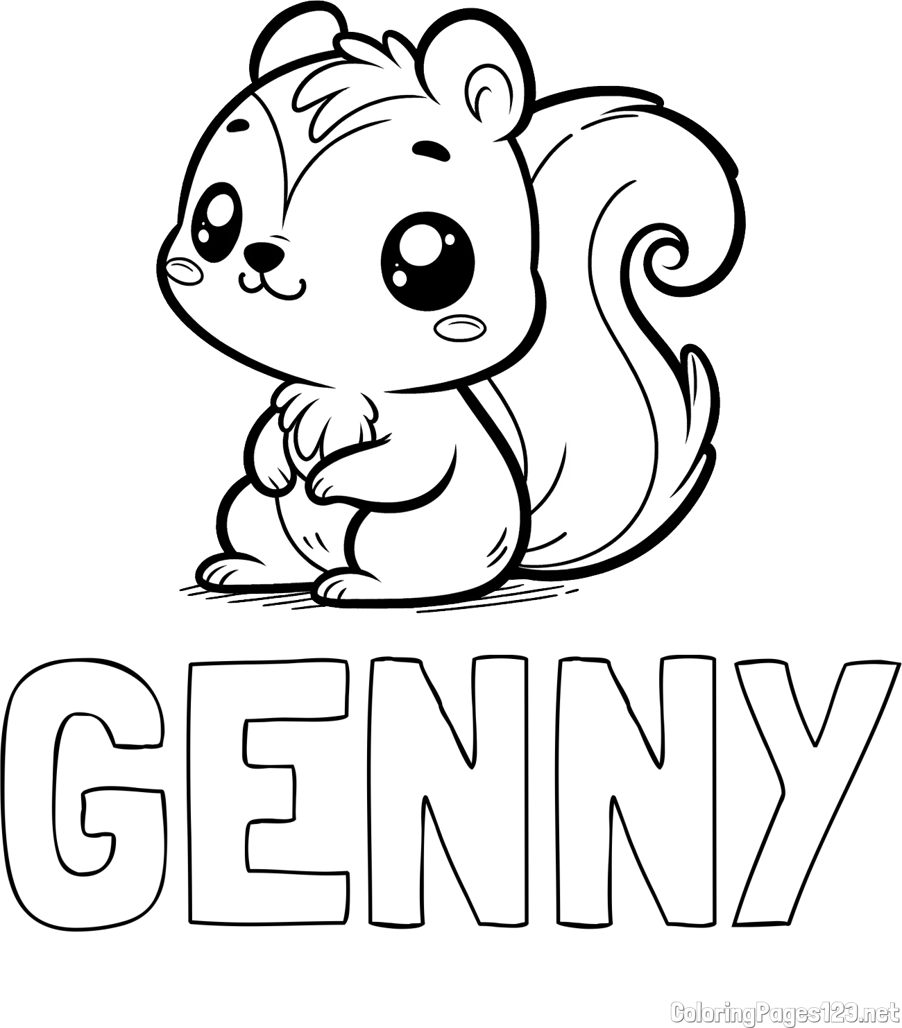GENNY Coloring Page and Coloring Page of Cute Squirtle