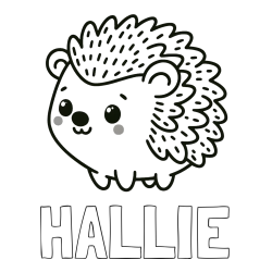 Online Created Coloring Page - HALLIE Coloring Page and Easy Hedgehog Coloring Page for Kids