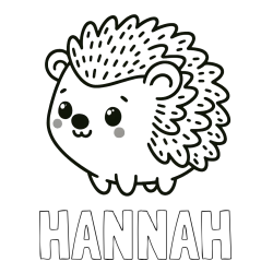Online Created Coloring Page - HANNAH Coloring Page and Easy Hedgehog Coloring Page for Kids