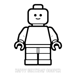 Online Created Coloring Page - HAPPY BIRTHDAY COOPER Coloring Page and Easy LEGO Character Coloring Page