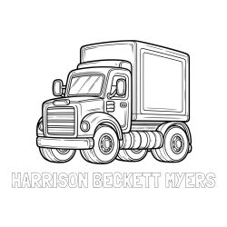 Online Created Coloring Page - HARRISON BECKETT MYERS Coloring Page and Big Truck Coloring Page