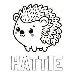 Online Created Coloring Page - HATTIE Coloring Page and Easy Hedgehog Coloring Page for Kids