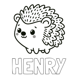 Online Created Coloring Page - HENRY Coloring Page and Easy Hedgehog Coloring Page for Kids
