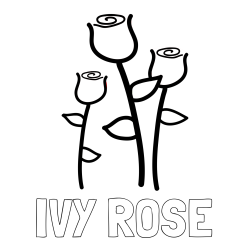 Online Created Coloring Page - IVY ROSE Coloring Page and Three Roses Coloring Page