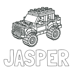 Online Created Coloring Page - JASPER Coloring Page and LEGO Jeep Coloring Page