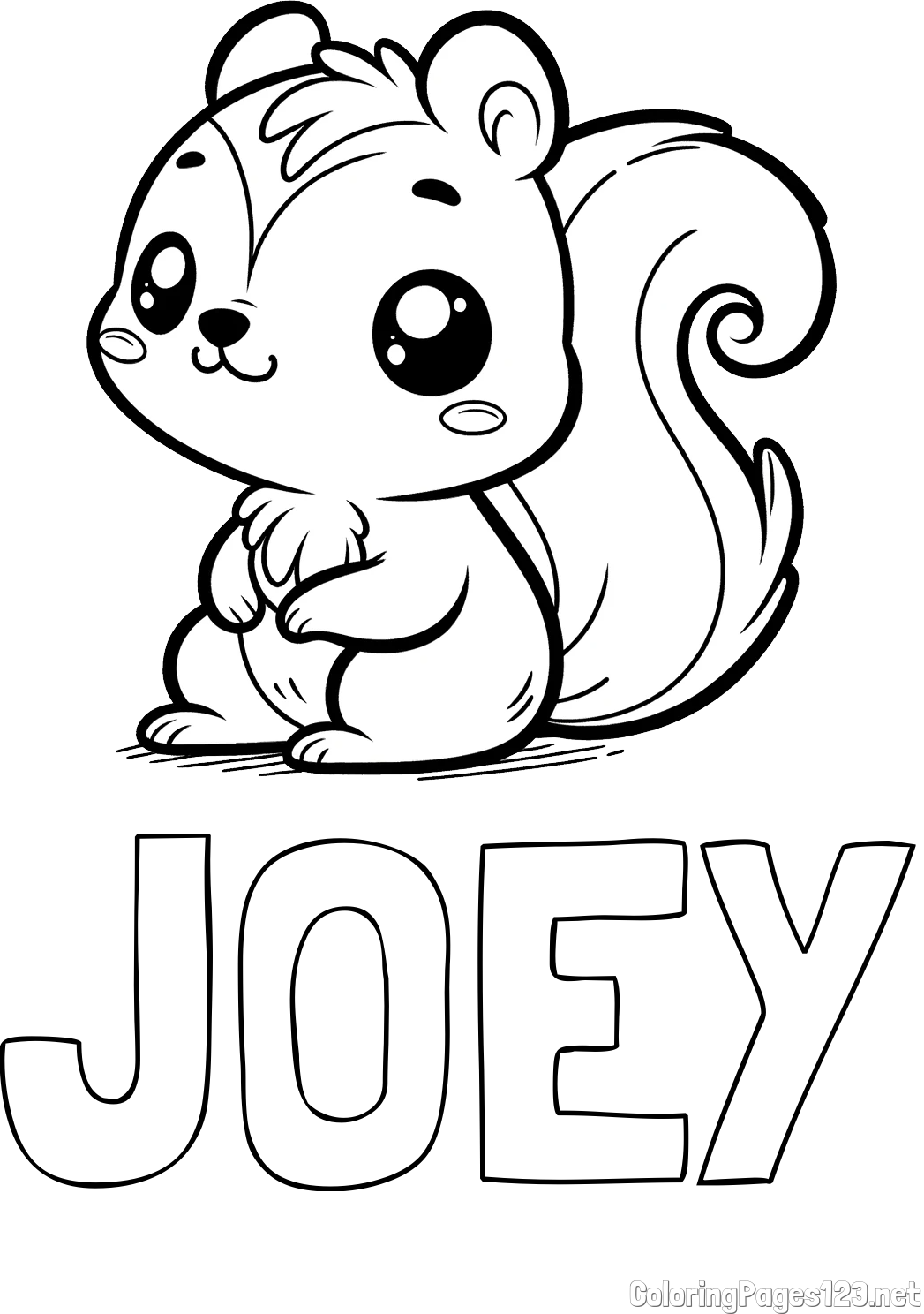 JOEY Coloring Page and Coloring Page of Cute Squirtle