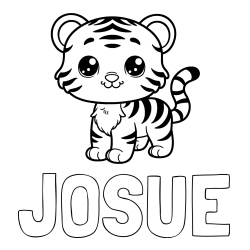 Online Created Coloring Page - JOSUÉ Coloring Page and Cute Tiger Cub Coloring Page